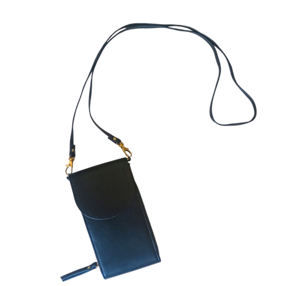Black Lanyard Cellphone Bag and Wallet